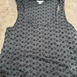 Aeropostale Charcoal Floral Tank Top